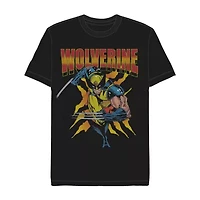 Mens Crew Neck Short Sleeve Regular Fit Marvel Graphic T-Shirt