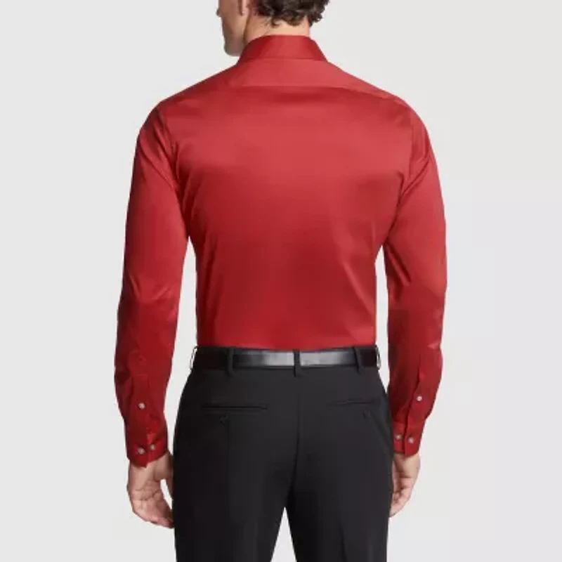 Van Heusen Slim Ultra Flex Mens Fit Stretch Fabric Wrinkle Free Long Sleeve Dress Shirt