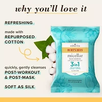 Burts Bees Micellar Coconut Lotus Facial Cleansing Towelettes