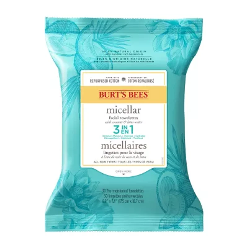 Burts Bees Micellar Coconut Lotus Facial Cleansing Towelettes