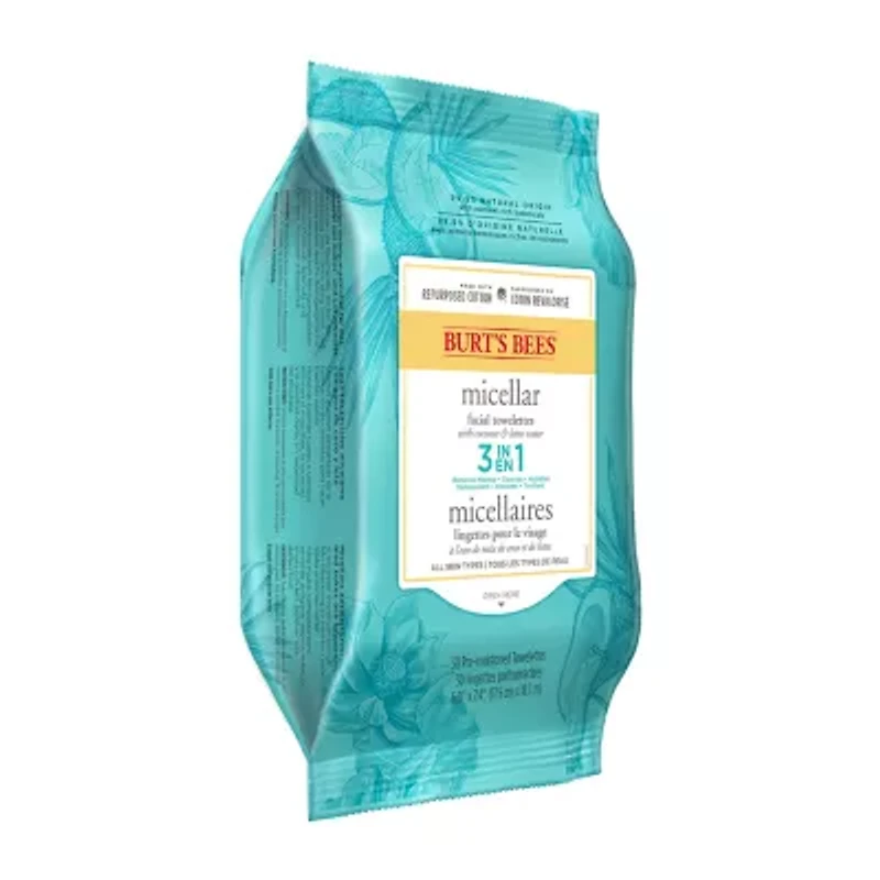 Burts Bees Micellar Coconut Lotus Facial Cleansing Towelettes