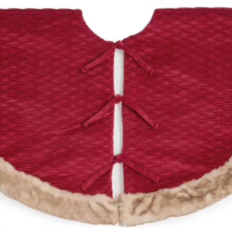 North Pole Trading Co. Red Crinikle Velvet Indoor Tree Skirt