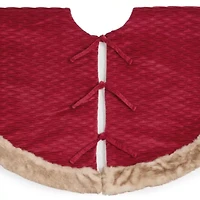 North Pole Trading Co. Red Crinikle Velvet Indoor Tree Skirt