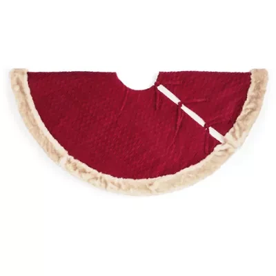 North Pole Trading Co. Red Crinikle Velvet Indoor Tree Skirt
