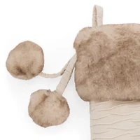 North Pole Trading Co. Cream Crinkle Fur Christmas Stocking