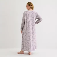 Adonna Womens V Neck Long Sleeve Plus Nightgown