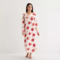 Adonna Womens V Neck Long Sleeve Nightgown