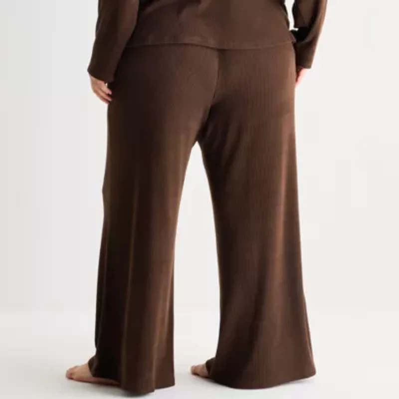 Ambrielle Womens Rib Plus Pajama Pants