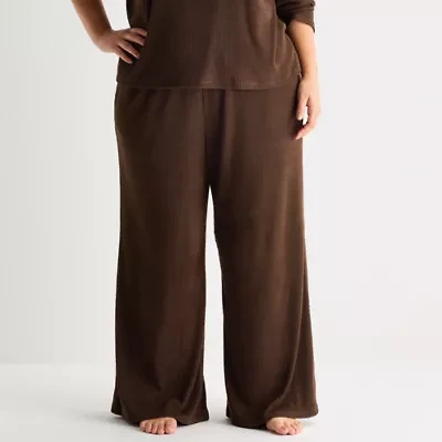 Ambrielle Womens Rib Plus Pajama Pants