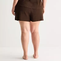 Ambrielle Womens Rib Plus Pajama Shorts