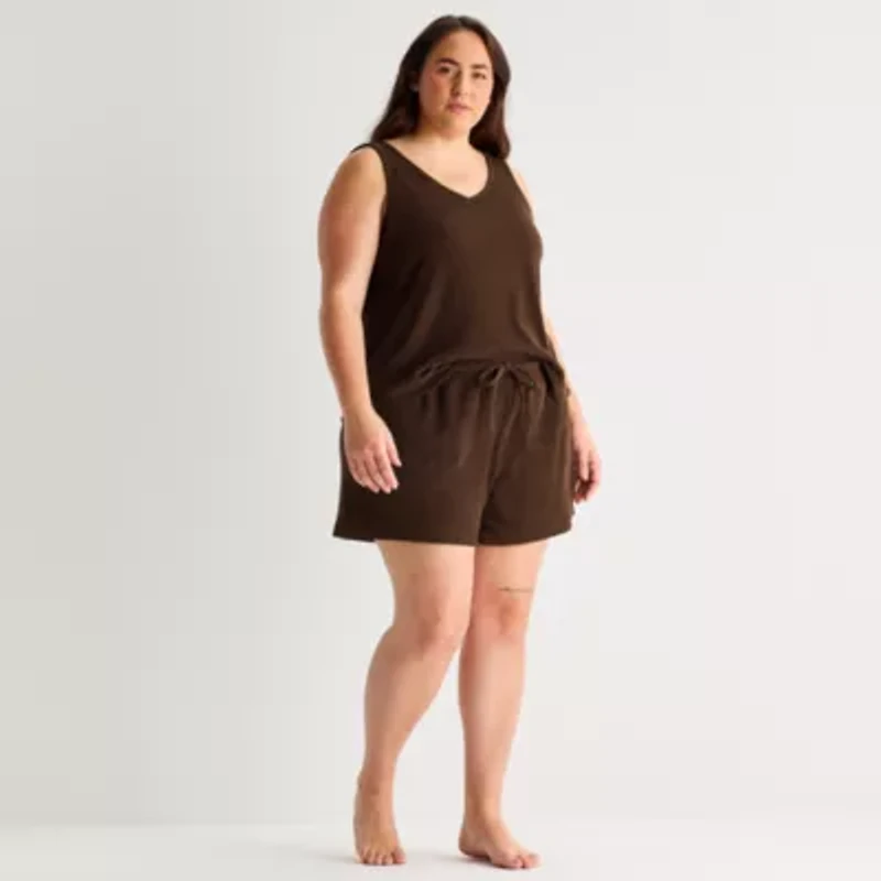 Ambrielle Womens Rib Plus Pajama Shorts