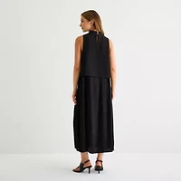 Clover And Sloane Womens Sleeveless Midi Shift Dress
