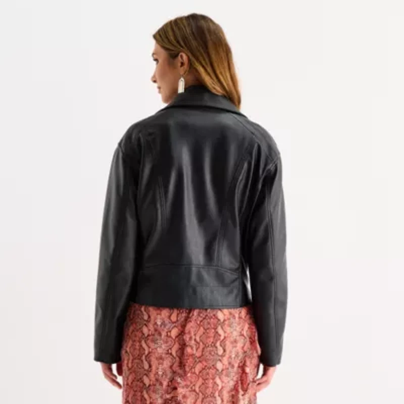 a.n.a Womens Faux Leather Lightweight Jacket
