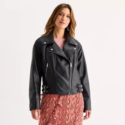 a.n.a Womens Faux Leather Lightweight Jacket