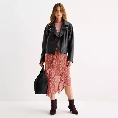 a.n.a Womens Faux Leather Lightweight Jacket