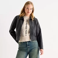 a.n.a Womens Faux Leather Lightweight Jacket