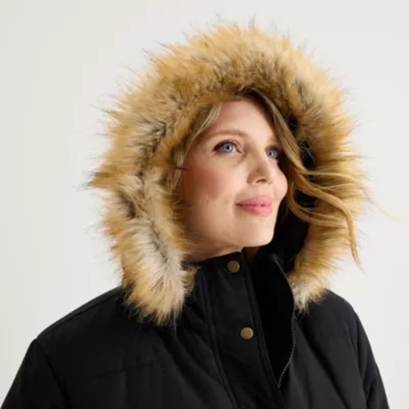 St. John's Bay Womens Plus Heavyweight Puffer Jacket