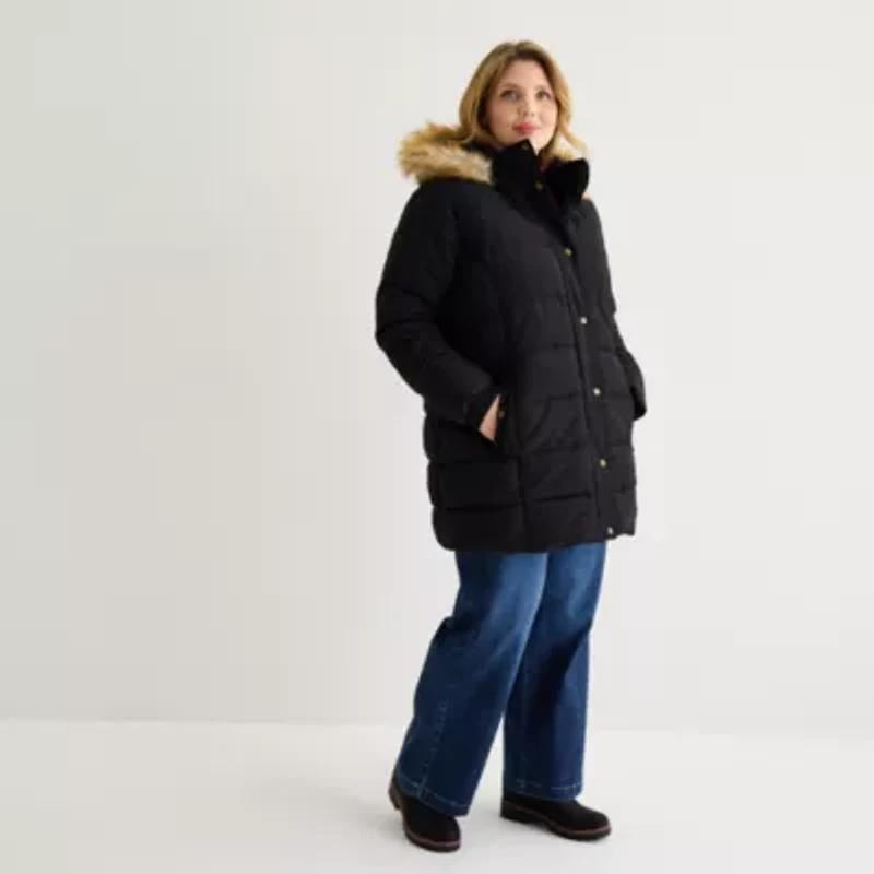 St. John's Bay Womens Plus Heavyweight Puffer Jacket
