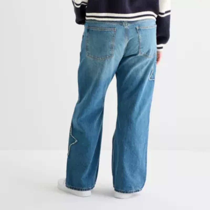 Arizona Juniors Plus Womens Low Rise Straight Leg Jean