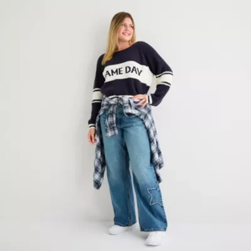 Arizona Juniors Plus Womens Low Rise Straight Leg Jean