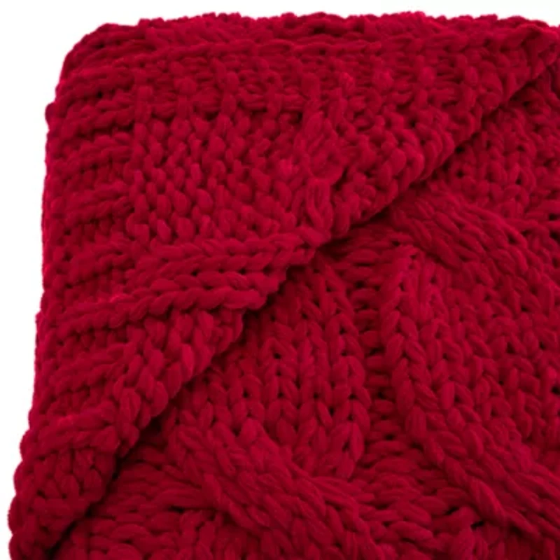 North Pole Trading Co. Chunky Cable Knit Throw