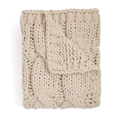 North Pole Trading Co. Chuncky Cable Knit Throw