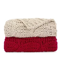 North Pole Trading Co. Chuncky Cable Knit Throw