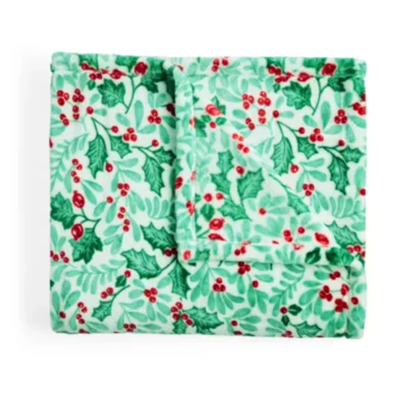 North Pole Trading Co. Holiday Velvet Plush Throw