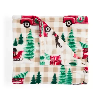 North Pole Trading Co. Holiday Velvet Plush Throw