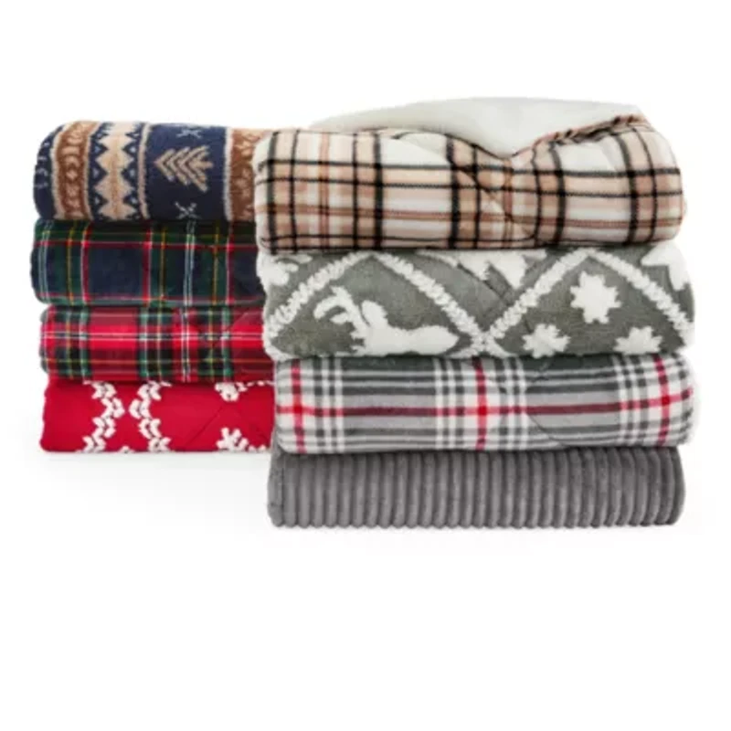 North Pole Trading Co. Mink To Sherpa Reversible Throw