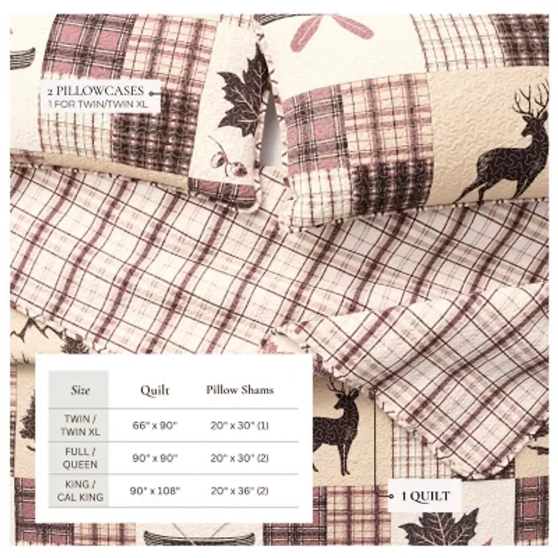 Linery Lodge Mosaic Reversible Quilt Set