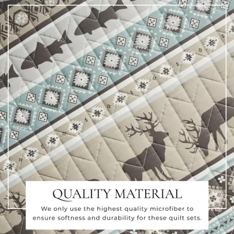 Linery Animal Stripe Reversible Quilt Set