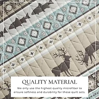 Linery Animal Stripe Reversible Quilt Set