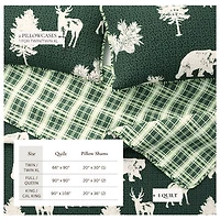Linery Deers Trees Reversible Quilt Set