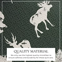 Linery Deers Trees Reversible Quilt Set