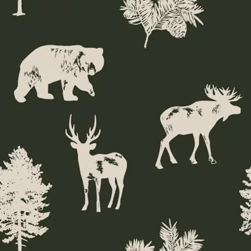 Linery Deers Trees Reversible Quilt Set