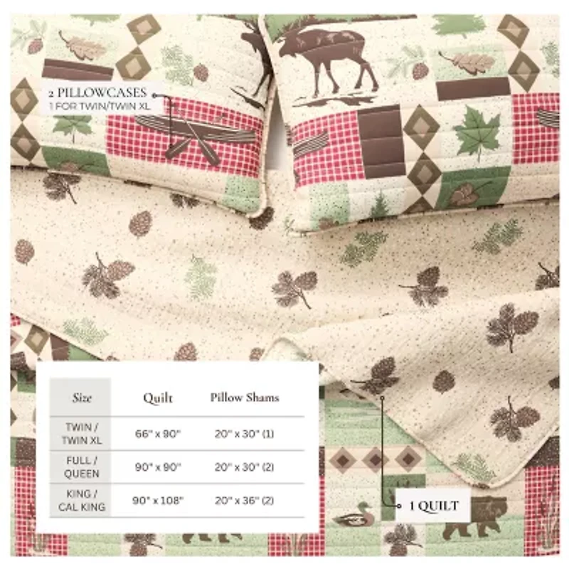 Linery Animal Mosaic Reversible Quilt Set