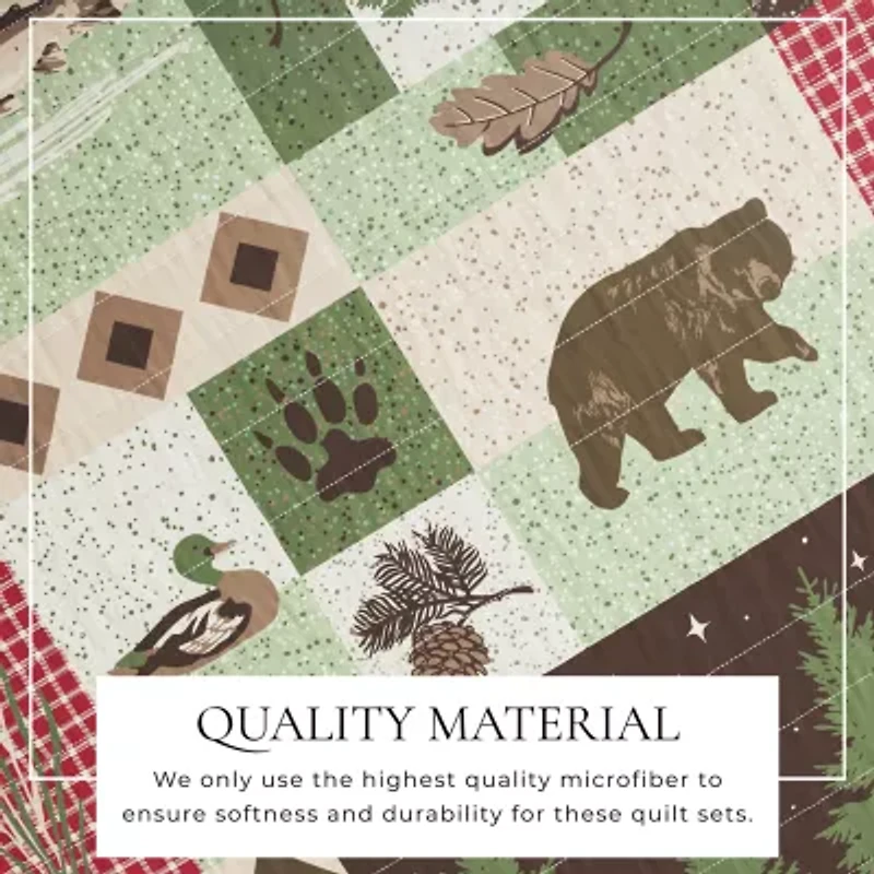 Linery Animal Mosaic Reversible Quilt Set
