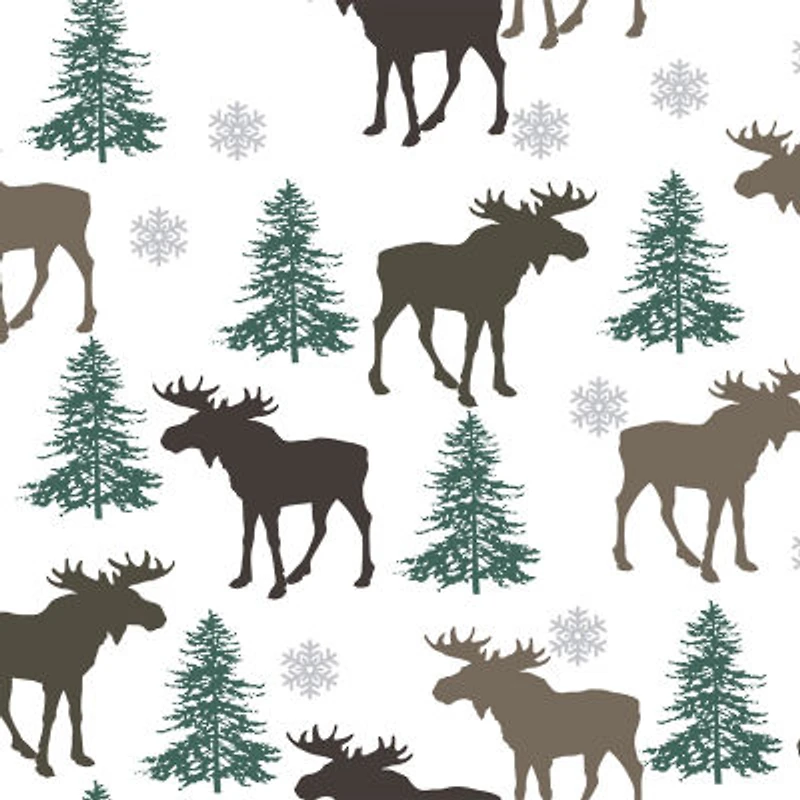 Linery Moose Trees Reversible Quilt Set