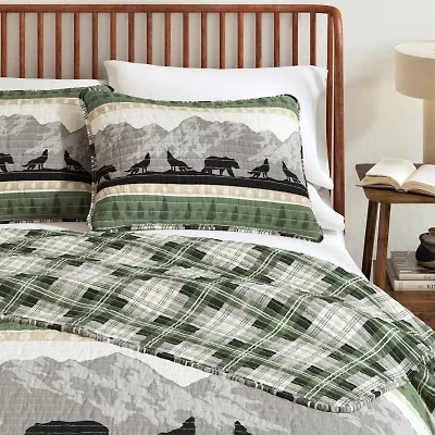 Linery Mountainscape Reversible Quilt Set