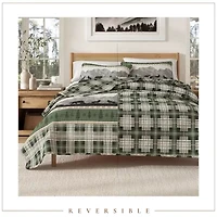 Linery Mountainscape Reversible Quilt Set
