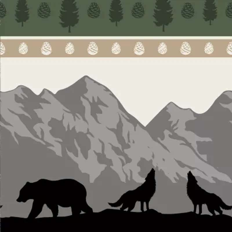 Linery Mountainscape Reversible Quilt Set