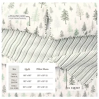 Linery Lodge Trees Reversible Quilt Set