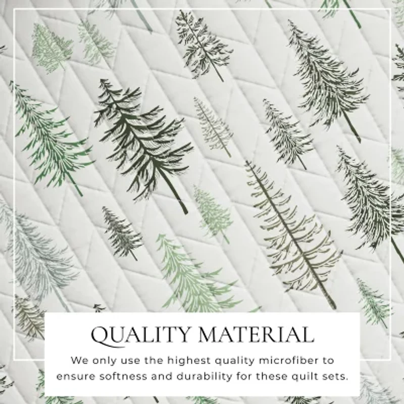 Linery Lodge Trees Reversible Quilt Set