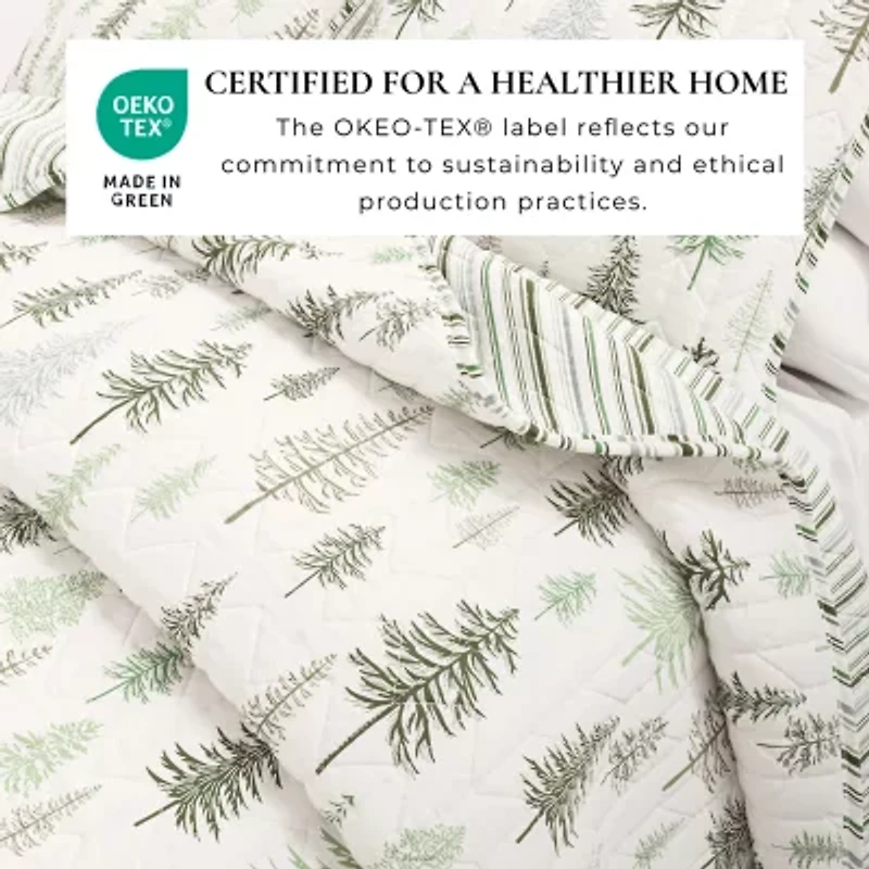 Linery Lodge Trees Reversible Quilt Set