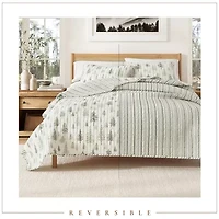Linery Lodge Trees Reversible Quilt Set