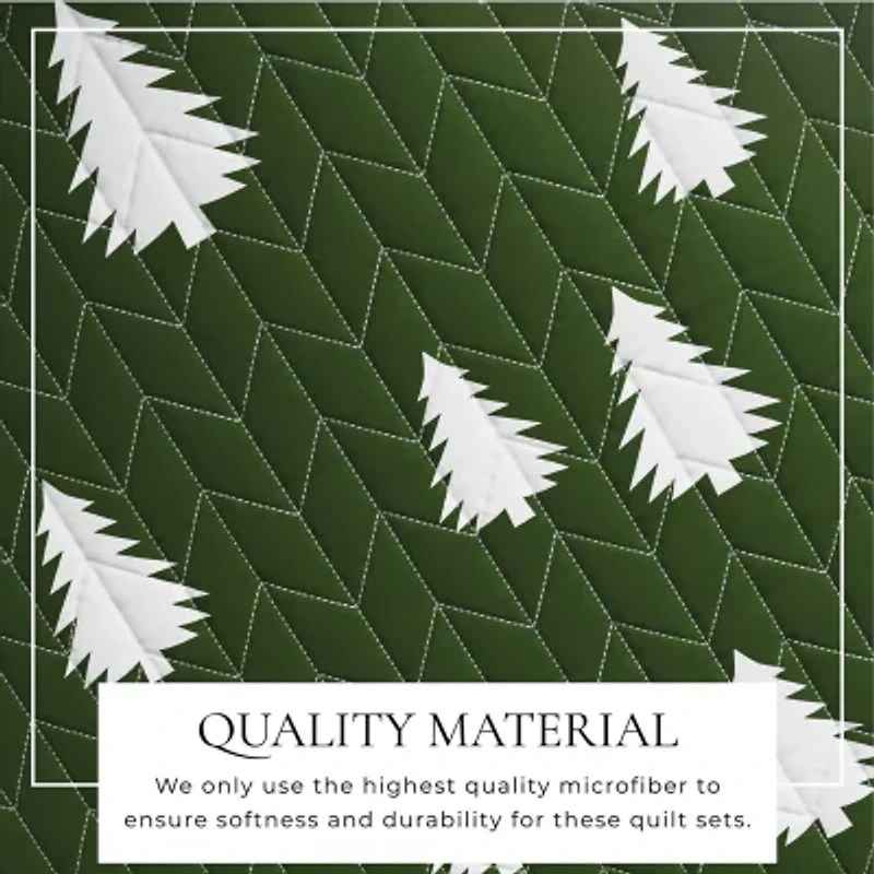 Linery Lodge Green Trees Reversible Quilt Set