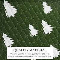 Linery Lodge Green Trees Reversible Quilt Set