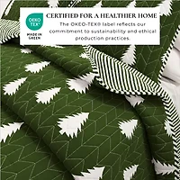 Linery Lodge Green Trees Reversible Quilt Set