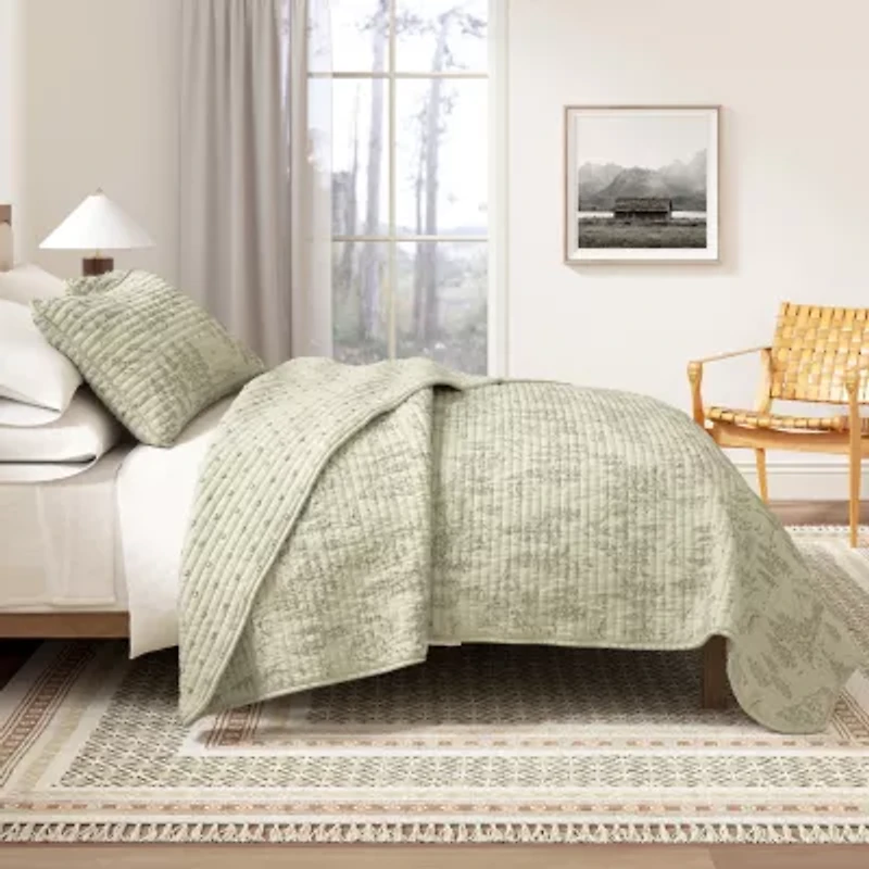 Linery Rustic Bear Reversible Quilt Set